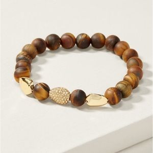 Stella & Dot brown bead Ulani bracelet